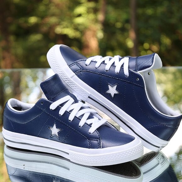 Converse One Star Perforated leather Blue - Picture 8 of 13